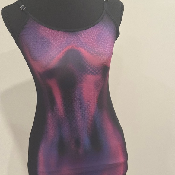 Xs new camisole body outlined black/ purple tight summer mini dress never worn - Picture 15 of 17